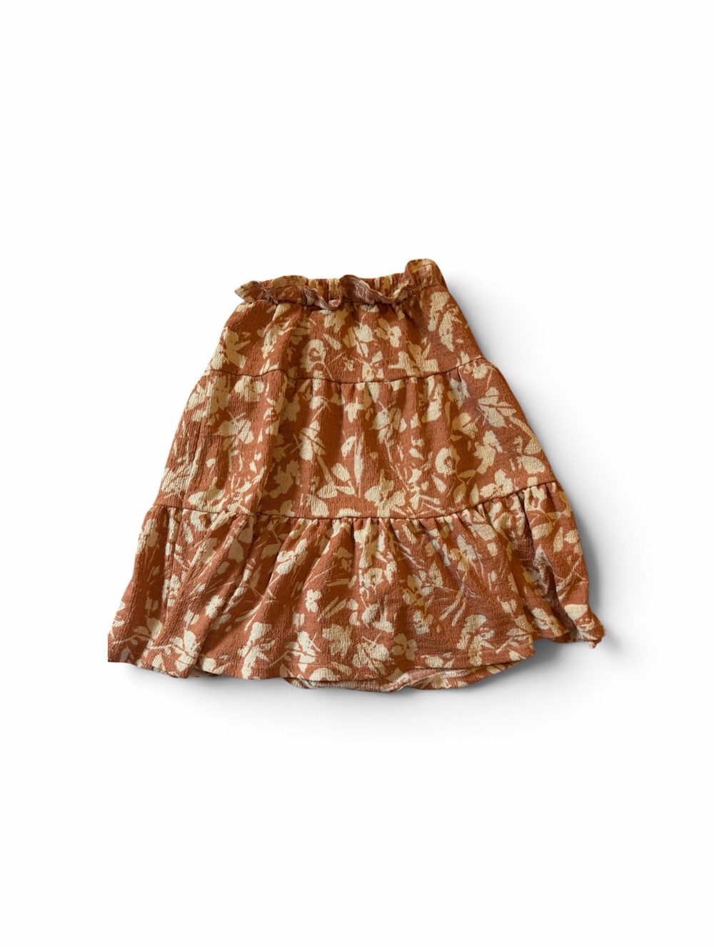 Jessica Simpson Rust Floral Tiered Skirt